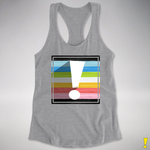 Queer Pride Flag Exclamation Point Racerback Tank